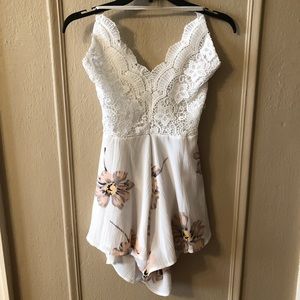 Adorable Lace + Floral Romper